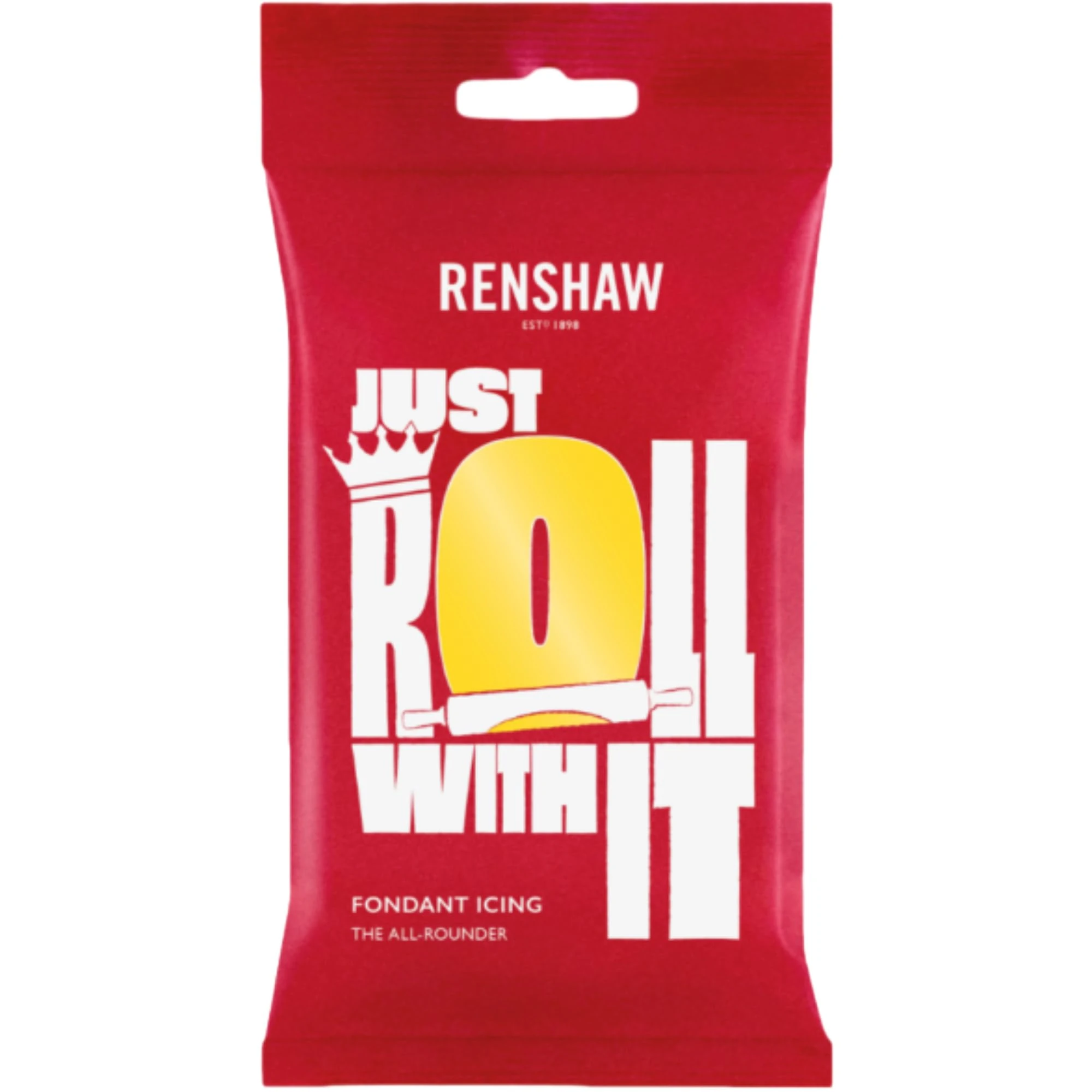 Renshaw Yellow Just Roll With It Fondant Icing, 250 g (Pack of 1) - Ready to Roll Icing for Cakes