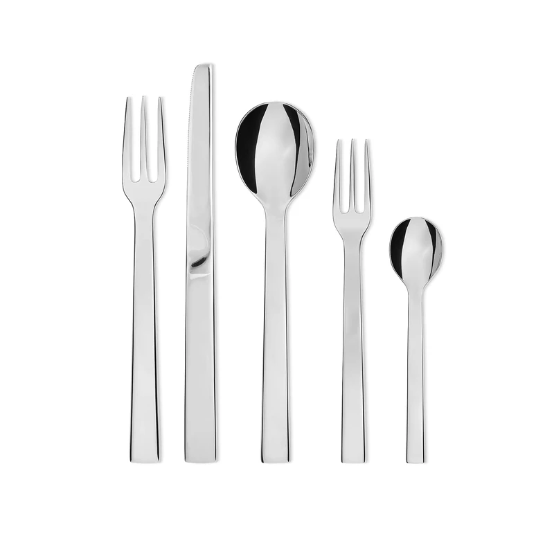 Alessi DC05S5 SANTIAGO 5 PIECE SET, Silver
