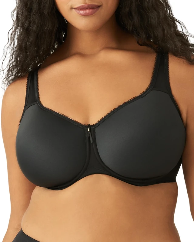 Wacoal Women's Basic Beauty Unlined Full Figure Underwire Bra, Black, 32F