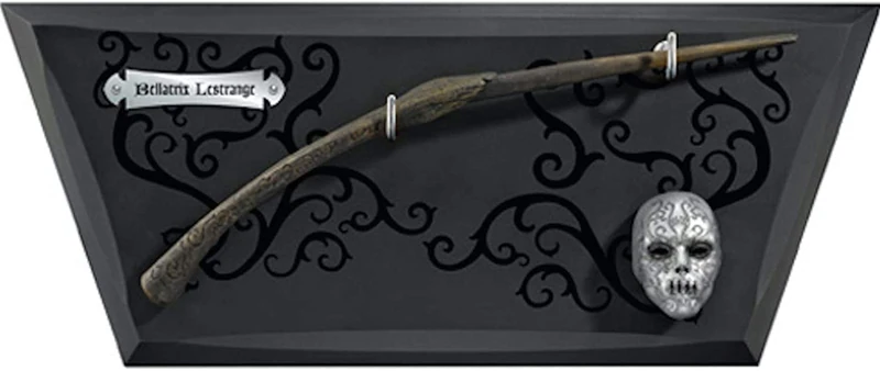 The Noble Collection Bellatrix Wand with Wall Display and Mask