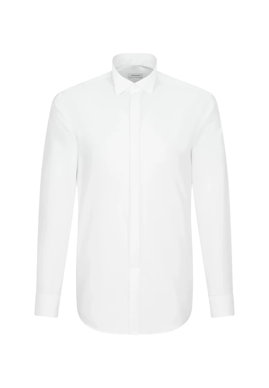 Seidensticker men's business shirt - regular fit - non-iron - flap collar - long sleeves - turn-up cuffs - 100% cotton