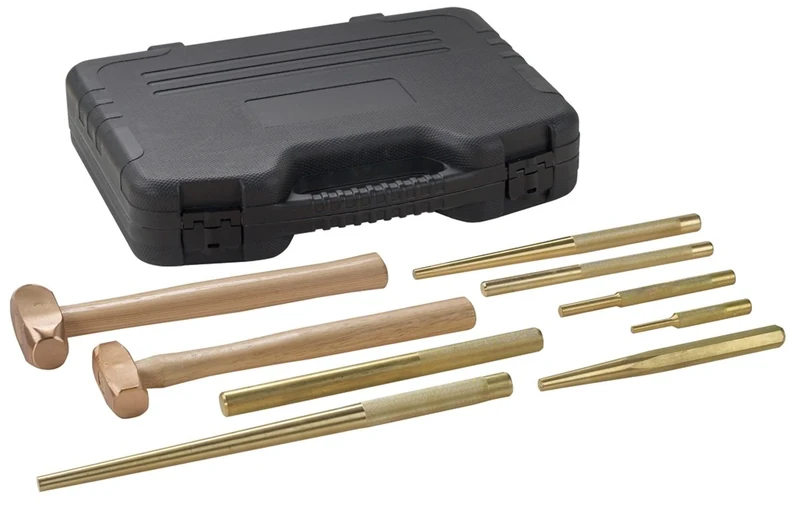 OTC 4629 9 Piece Master Brass Hammer and Punch Set