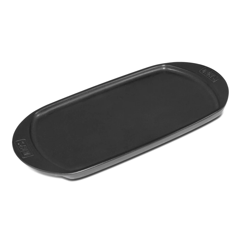 Weber Ceramic Grill Plate/Plancha - Small (40x 22cm), BBQ Ceramic Grill Pan with Non-Stick Surface, ideal for Smash Burgers, Fajitas, Asparagus and more, dishwasher safe - Black (6465)
