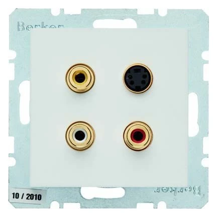Hager – Takes 3 X Cinch/S-Video S-B Polar White Matte