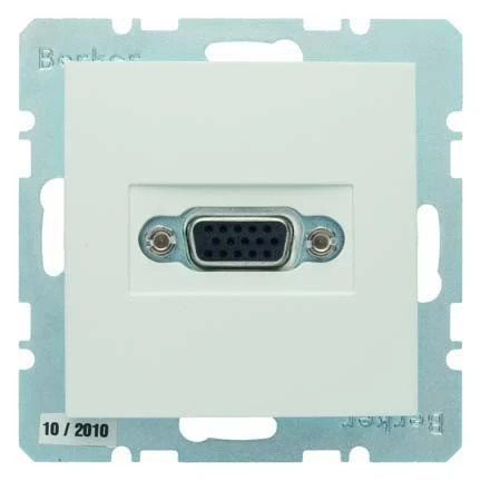 Hager Vga Socket S-B with Screw Connector Matte Polar White - Image 1