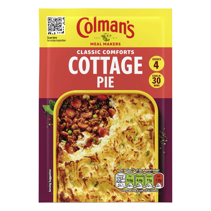 Colman's Classic Comforts Cottage Pie Meal Maker perfect with creamy mashed potato quick to prepare pie mix 45 g