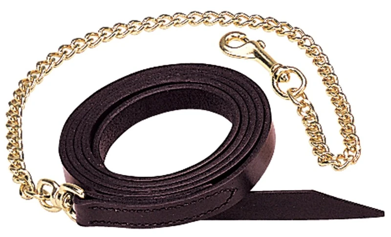 Weaver Leather Single-Ply Horse Lead with Chain Mahogany,1" x 8' w/30 Chain