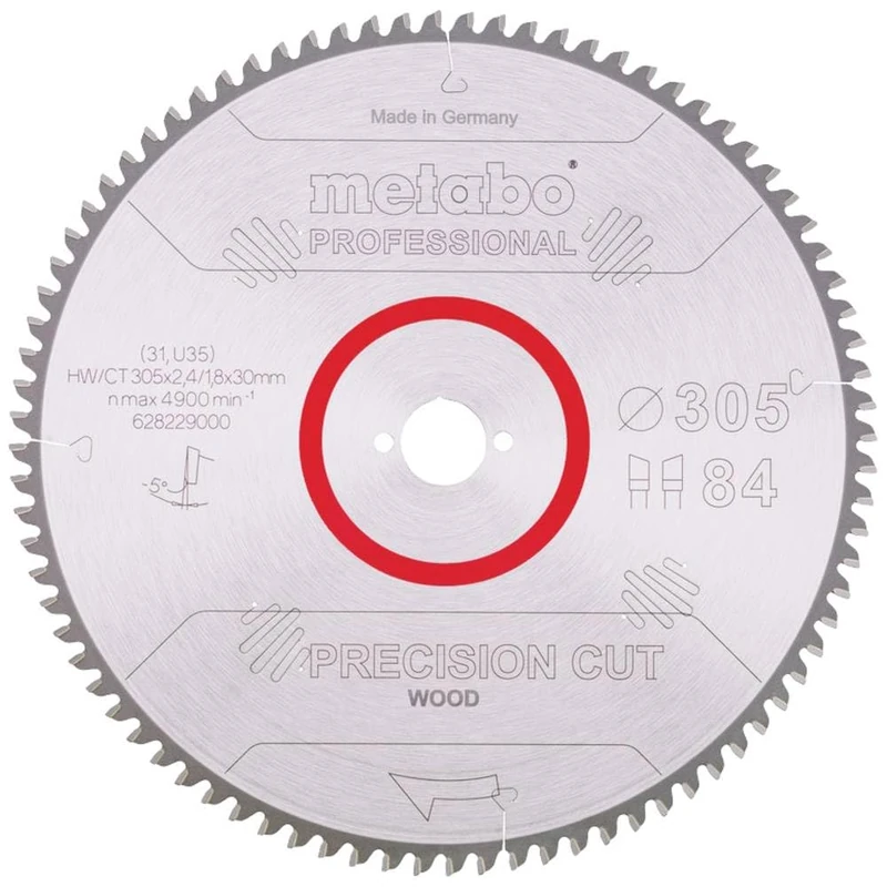 Hoja de Sierra "Precision Cut Wood - Professional", 305x30, D84 DI 5° neg. (628229000)