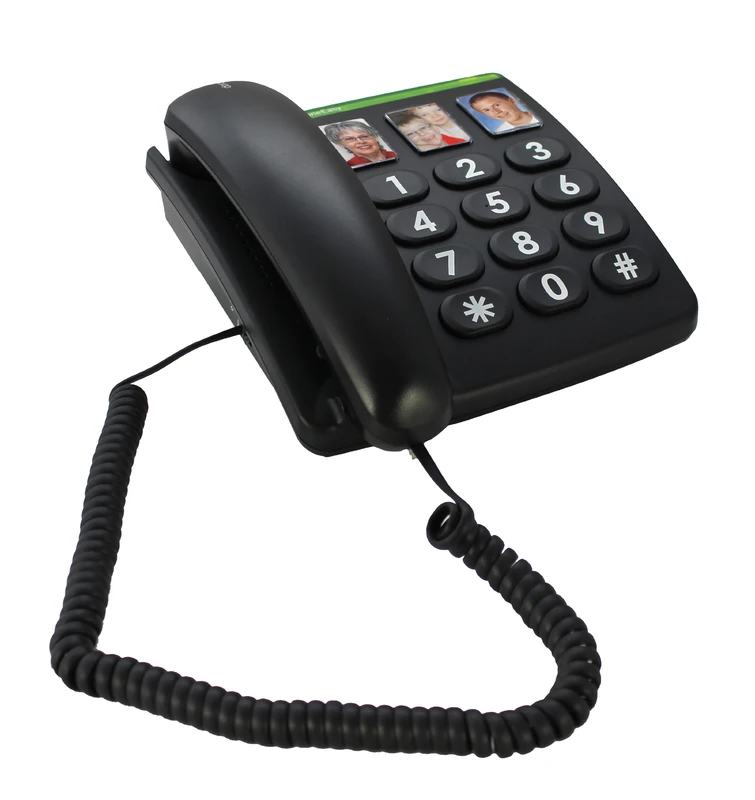 Doro PhoneEasy 331ph Corded Large Button Phone with 3 Direct Selection Photo Keys Black