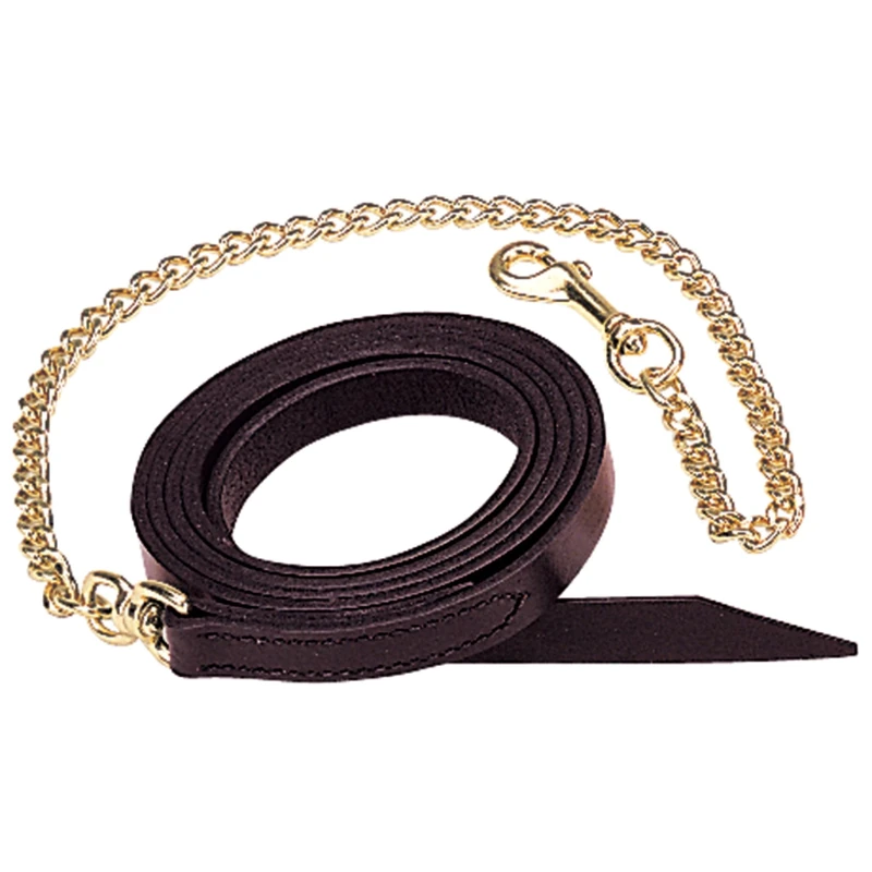 Weaver Leather Single-Ply Horse Lead with Chain, Mahogany, 7'
