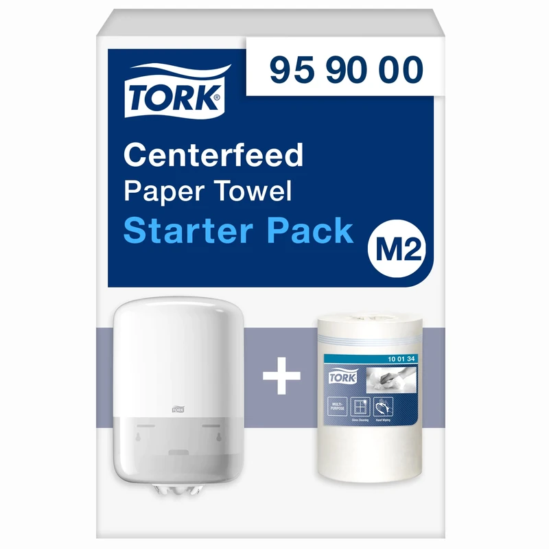 Tork Centrefeed Paper Towel Starter Pack - 959000 - M2 + Wiping Paper Refill (275 metres)