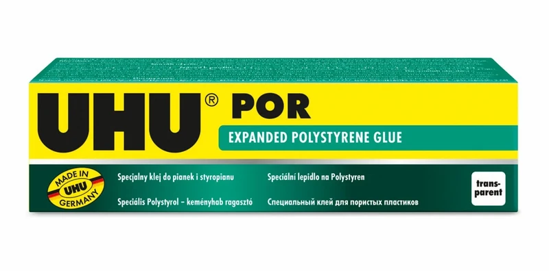 UHU por, quick-setting special adhesive for polystyrene, 50ml tube