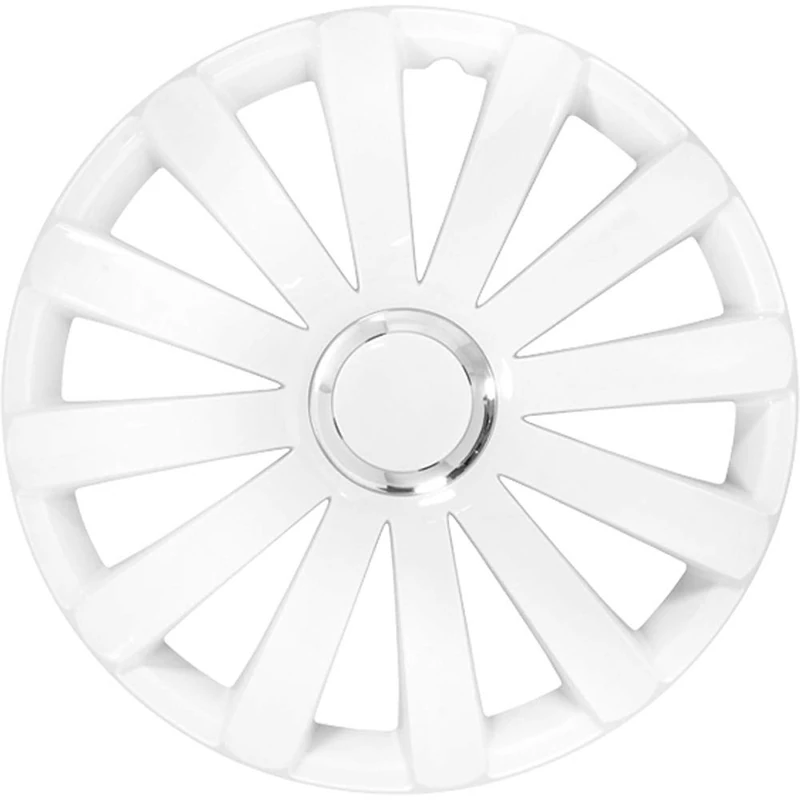 AutoStyle Set of 4 wheel covers Spyder 13-inch white + chrome ring