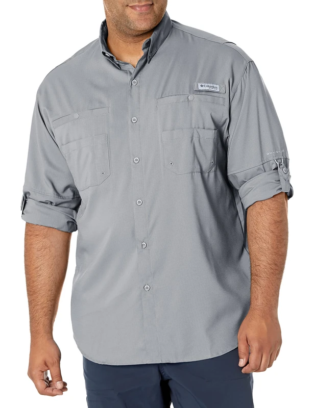 Columbia Men's Tamiami 2 Long Sleeve Shirt, Long Sleeve Shirt, Cool Grey, Medium