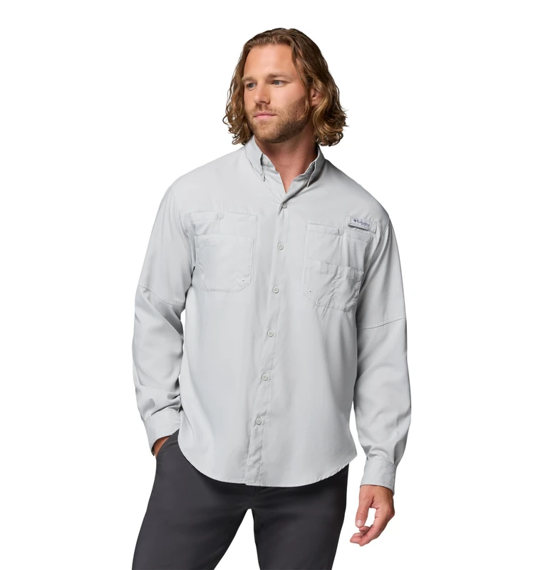 Columbia Men's Tamiami 2 Long Sleeve Shirt, Long Sleeve Shirt, Cool Grey, Large