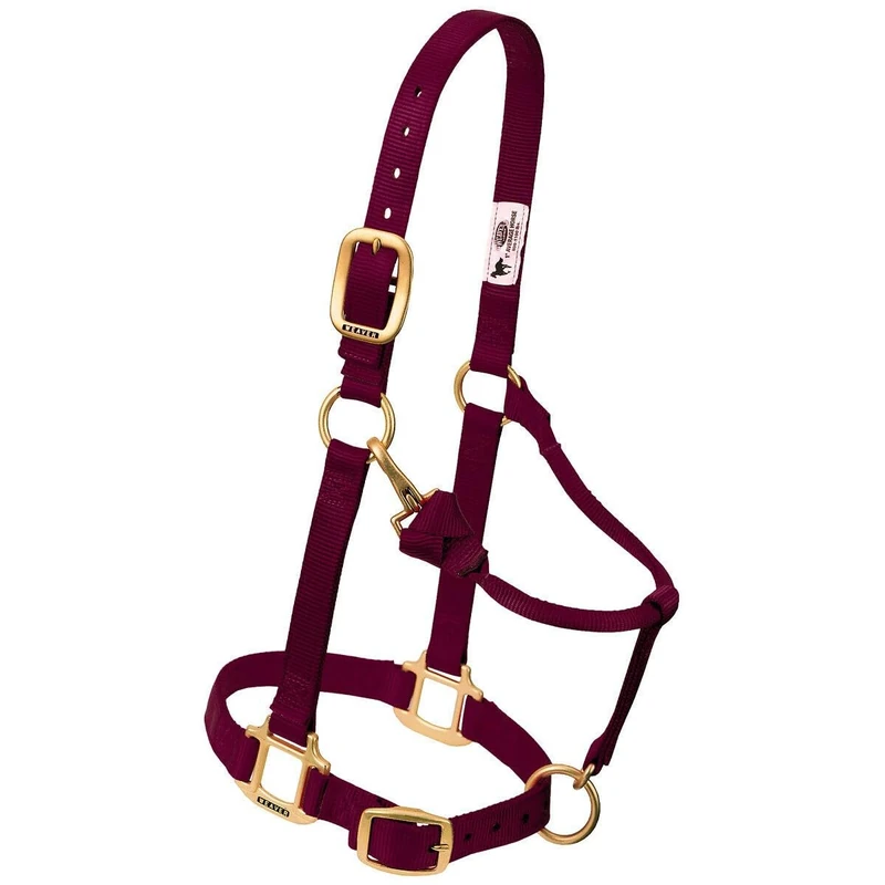 Weaver Leather Original Adjustable Chin and Throat Snap Halter L. Burgandy