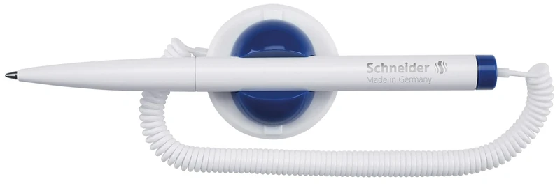 Schneider Klick-Fix-Pen Ballpoint Pens M Tip with Attached Coil Cord Pack of 10 Blue