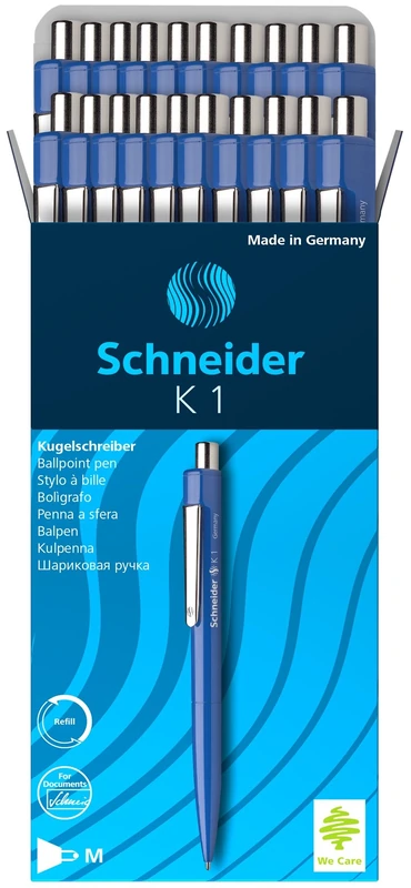 Schneider 3153 K Retractable Ballpoint Pen (M, Indelible) Pack of 20 Blue