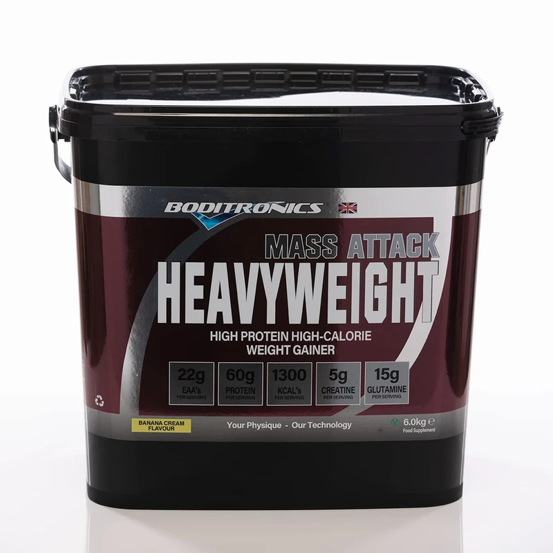 Boditronics Mass Attack Heavyweight 6kg Banana Cream Serious Weight Gain Powder
