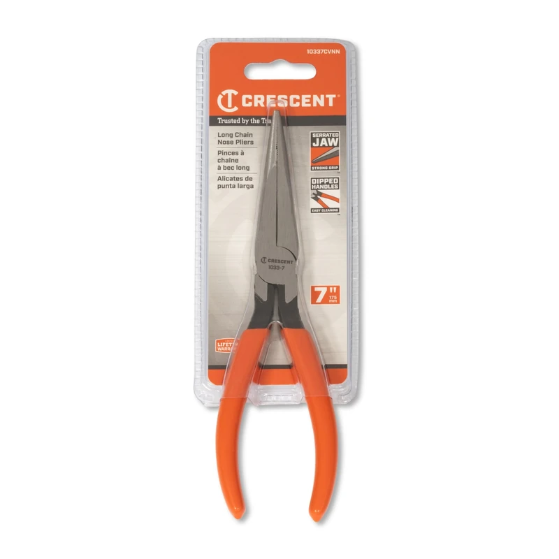 Cooper Hand Tools Crescent 181-10337CVN 7 1-2In Long Chain Nosesolid Joint Pliers