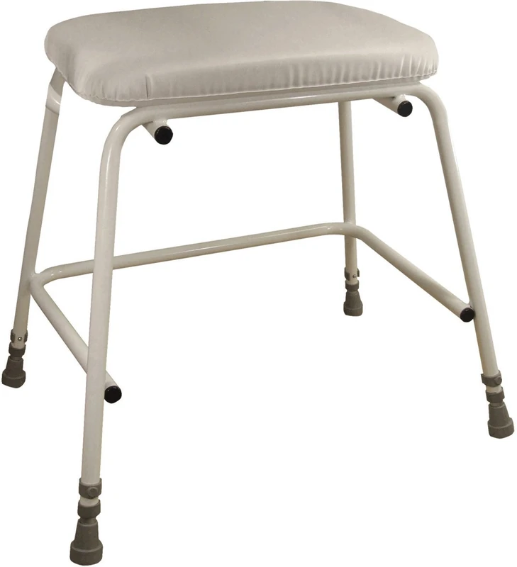 Aidapt Bariatric Height Adjustable Perching Stool With Padded Seat For Elderly Users with Limited Mobility - Image 1