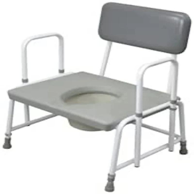 Aidapt Height Adjustable Bariatric Free Standing Commode with Arm Supports, Wipe Clean Seat and Slip Resistant Feet Already Assembled Aid