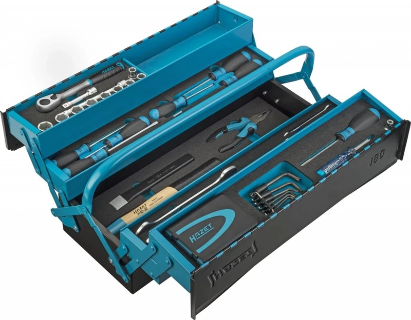 HAZET 190/80 245 x 575 x 210 mm Metal Tool Box with Assortment - Multi-Colour