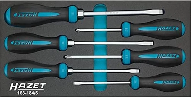 HAZET 163-184/6 Slot Cross Recess Profile PH HEXAnamic Screwdriver Set - Multi-Colour