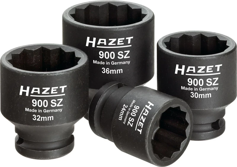 HAZET 900SZ/4 12-Point Traction Profile Tool Set for Drive Joint and Axle Shafts - Phosphatised/Oiled
