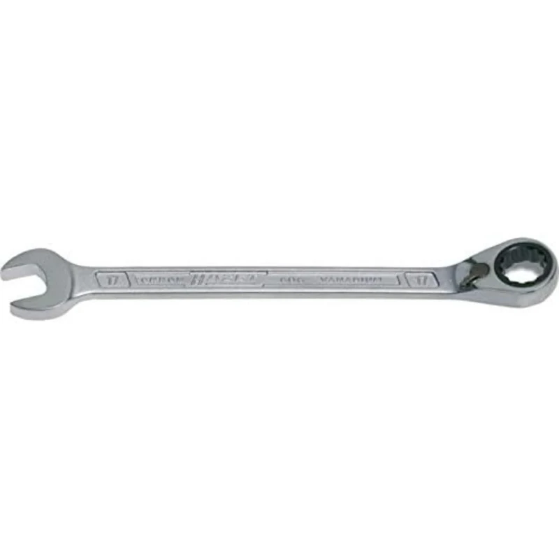 HAZET 606-30 402.5 mm 12-Point Traction Profile Ratcheting Combination Wrench - Chrome-Plated