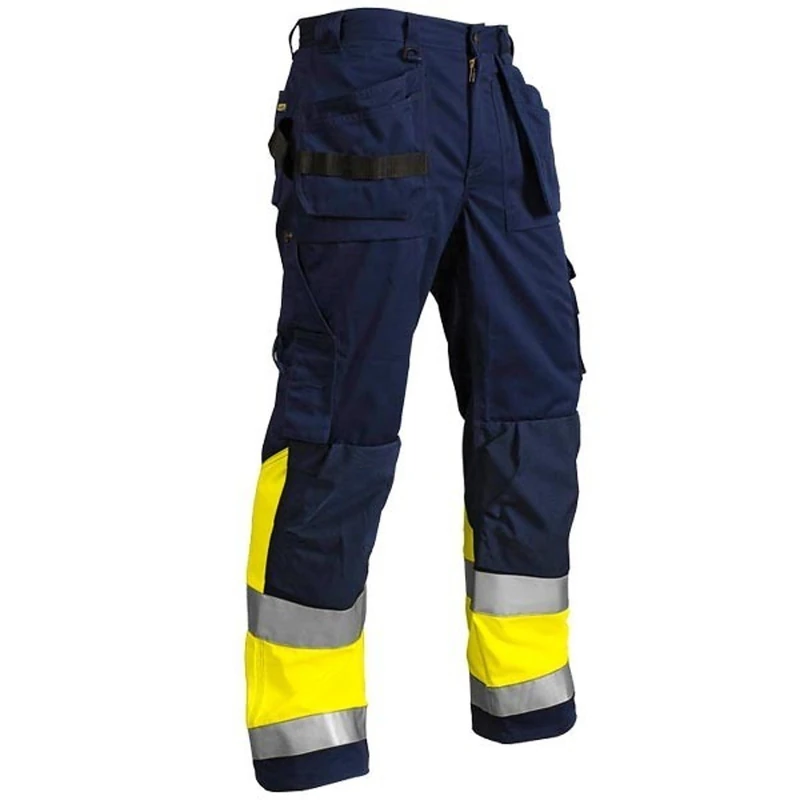 Blakläder 152918608933C146 Size C146 Cl.1 "High Vis" Trousers - Navy Blue/Yellow