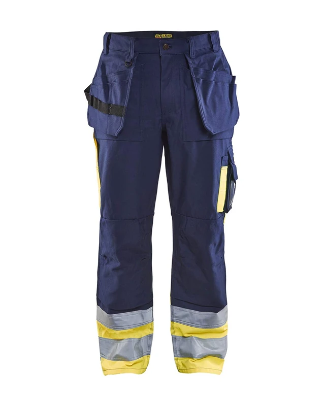 Blakläder 152913708833C146 Size C146 Cl.1 "High Vis" Trousers - Navy Blue/Yellow