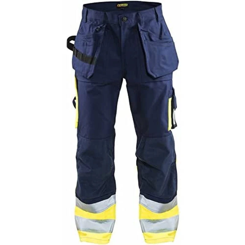 Blakläder 152913708833C158 Size C158 Cl.1 "High Vis" Trousers - Navy Blue/Yellow