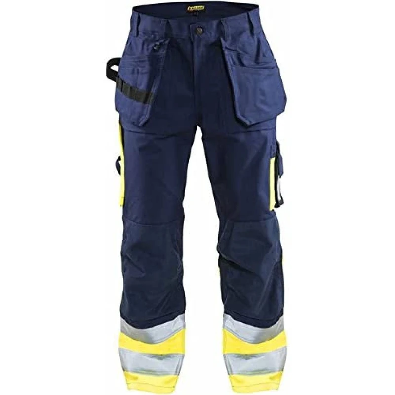 Blakläder 152913708833D120 Size D120 Cl.1 "High Vis" Trousers - Navy Blue/Yellow