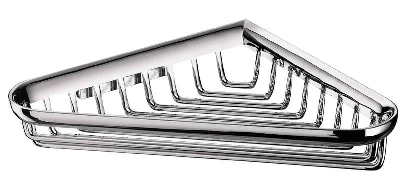 Emco System 2 Corner Sponge Basket with Concealed Wall mounting, Die-cast zinc, Chrome-Plated, Metal, Normal
