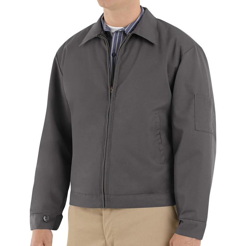 Red Kap Men's Slash Pocket Jacket, Charcoal, Medium