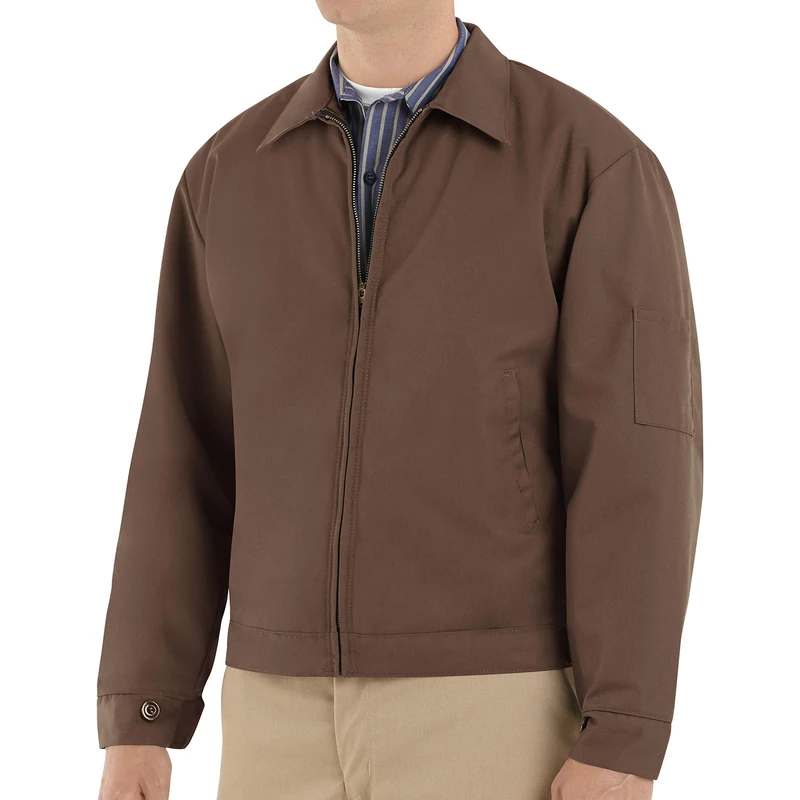 Red Kap Men's Slash Pocket Quilt-Lined Jacket, Brown, L