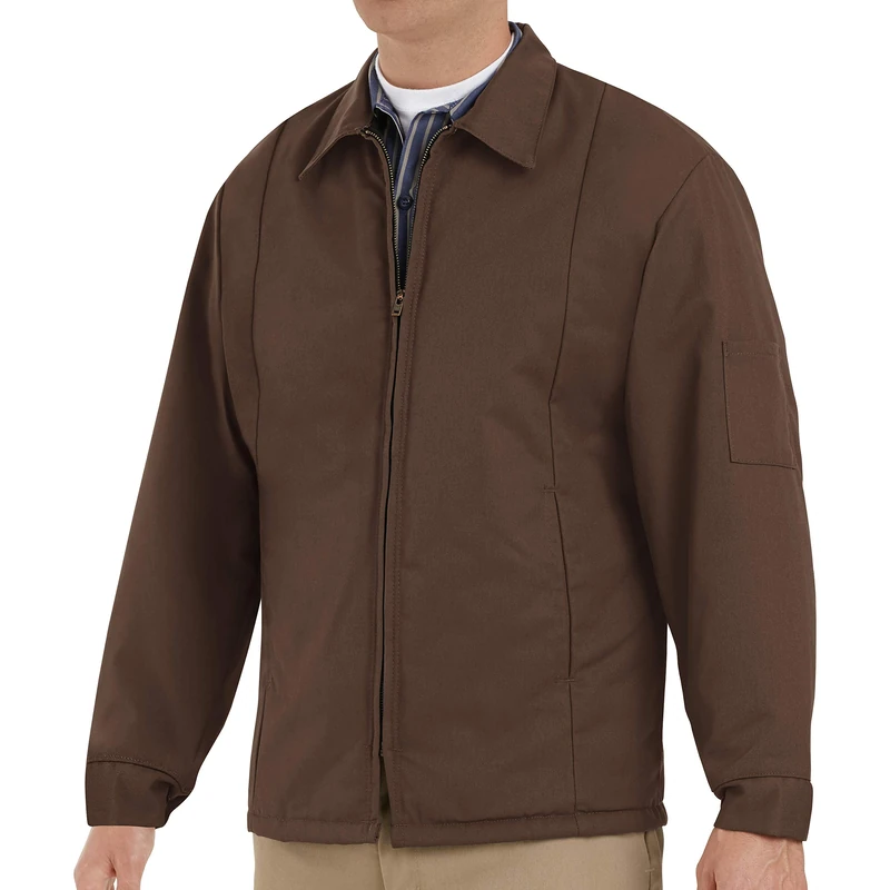 Red Kap Men's Perma Lined Panel Jacket, Brown, Medium