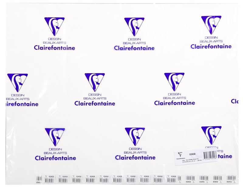 Clairefontaine - Ref 93458C - Etival Cold Pressed Sheets for Watercolour Painting & Drawing (25 Sheets of Paper) - 50 x 65cm - 300gsm Cellulose Art Paper