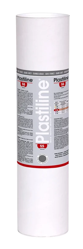 Plastiline 5755T - Plastiline tube - Modelling Paste, High Precision - Sculpting, Moulding - Hardness 55 (medium) - 5 kg - Dark Grey shade. Made in France