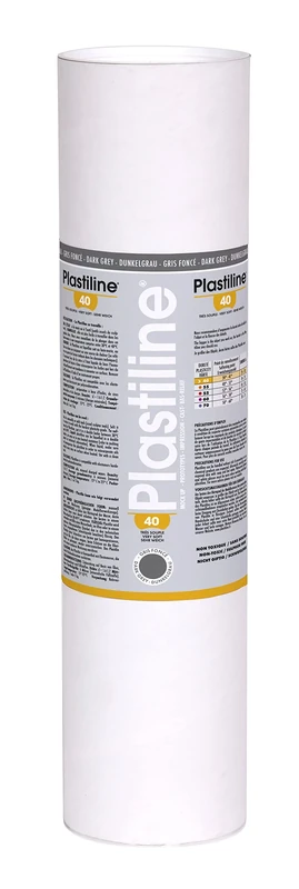 Plastiline 5740T - Plastiline tube - Modelling Paste, High Precision - Sculpting, Moulding - Hardness 40 (very soft) - 5 kg - Dark Grey shade. Made in France