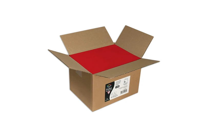 Clairefontaine 55582C Carton of 200 Gummed Envelopes C5 (16,2x22,9cm) 120g/m² Intensive Red Invitation Event Correspondence Range Pollen Premium Smooth Paper