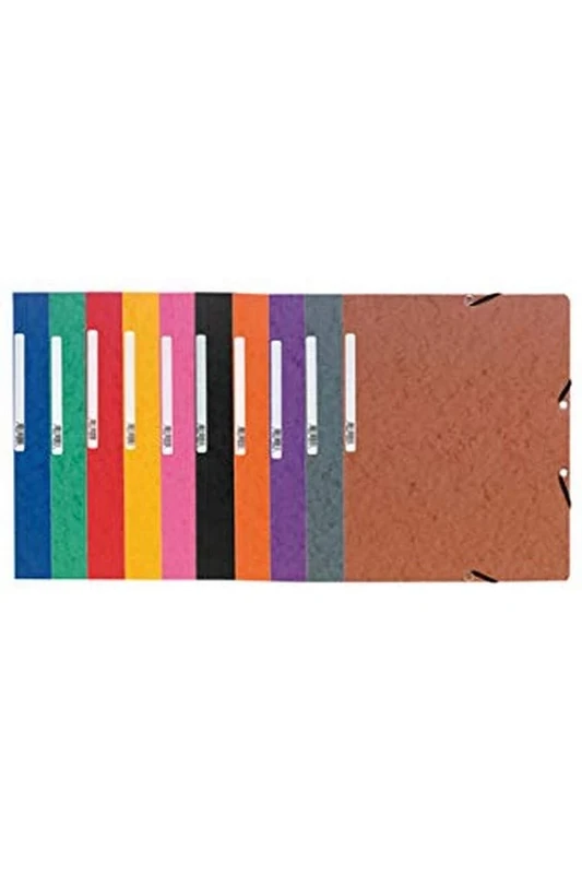 Exacompta - Ref 5510E - Elasticated Folders Without Flaps - 240 x 320mm in Size, Suitable for Holding A4 Documents, 400gsm Mottled Pressboard - Assorted Colours (Pack of 50)