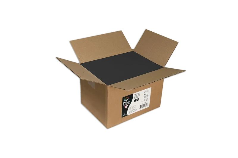 Clairefontaine 55832C Box of 200 Gummed Envelopes Format C5 16,2x22,9cm 120g/m² Colour Black Invitation Event Correspondence Range Pollen Premium Smooth Paper