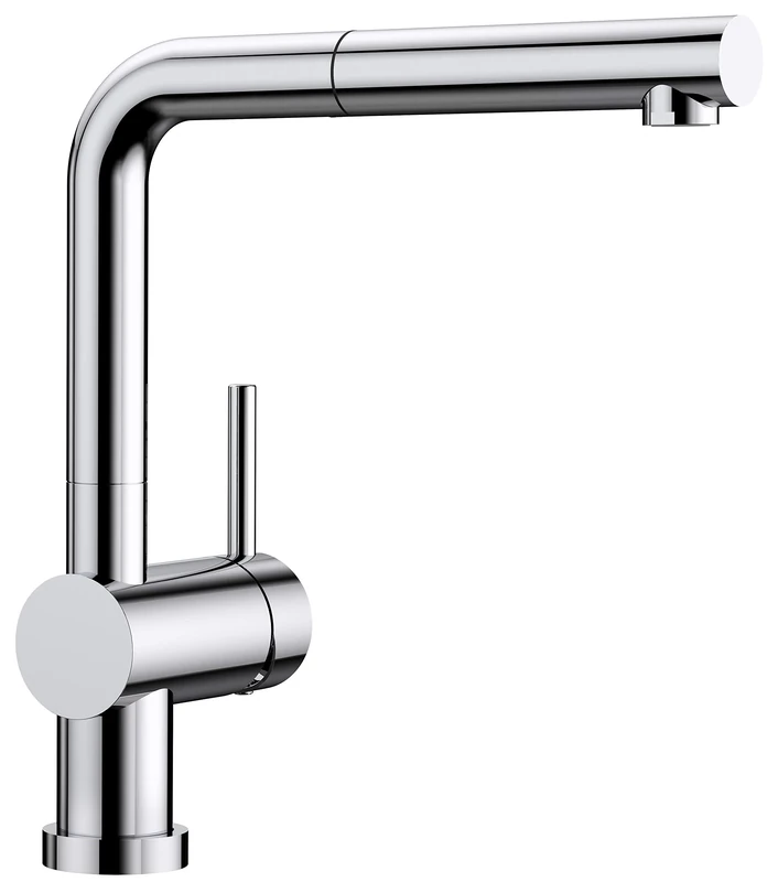 BLANCO 514023 Linus-S-F, Removable Kitchen Mixer Tap/Window Mixer Tap With Pull-out Hose Spray, Ideal for Installing the Sink in Front of the Window; Chrome Finish, Low Pressure, 1 Piece