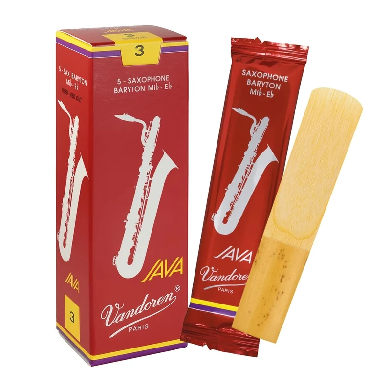 Vandoren "Java Red" Baritone saxophone reeds, box of 5 - Strength 3