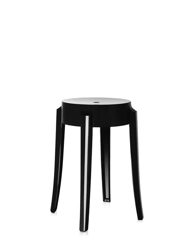 Kartell Charles 04897E6 Ghost Barstool - Black Polycarbonate