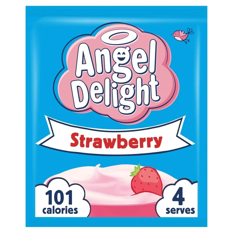Angel Delight Strawberry Flavour Instant Dessert Mix, 59 g Sachet (Pack of 1), White - Image 1