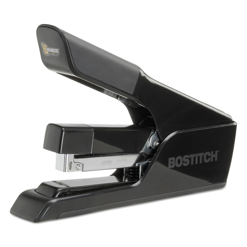 Bostitch Office EZ Squeeze 75 Sheet Flat Clinch Stapler, Reduced Effort, Black (B875)