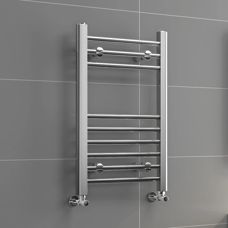 iBathUK | 650 x 400 Straight Heated Towel Rail Chrome Bathroom Radiator - All Sizes NS650400